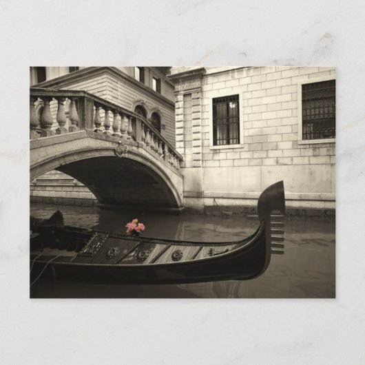 ピンク色の花とゴンドラ ポストカード (正面)