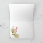ピンク色の花と果物の水彩カード カード (内部)