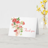 ピンク色の花と果物の水彩カード カード (黄色い花)