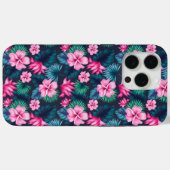ピンク色の花と離れ緑のパターPartern-79066 Case-Mate iPhoneケース (裏面 (横))