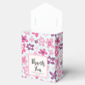 ピンク色の花と青いハートかわいい フェイバーボックス (オープン)