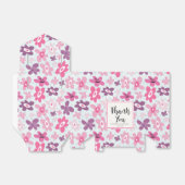 ピンク色の花と青いハートかわいい フェイバーボックス (折り畳みなし)