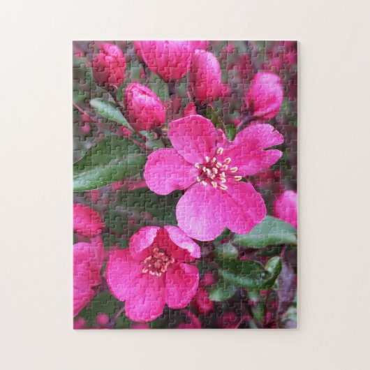 ピンク色の花のクラベリン ジグソーパズル (縦)