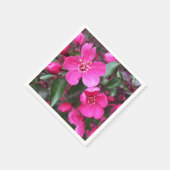 ピンク色の花のクラベリン スタンダードカクテルナプキン (角)