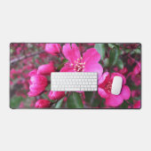ピンク色の花のクラベリン デスクマット (キーボード&マウス)