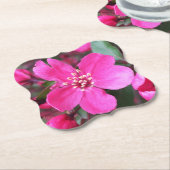 ピンク色の花のクラベリン ペーパーコースター (アングル)