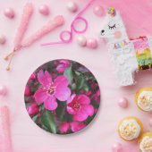 ピンク色の花のクラベリン ペーパープレート (パーティー)