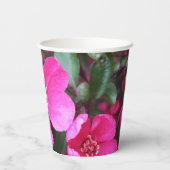 ピンク色の花のクラベリン 紙コップ (裏面)