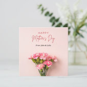 ピンク色の花のグリーティングカードと母の日 シーズンカード (スタンド正面)