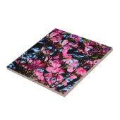 ピンク色の花のハナミズキの木の写真セラミックタイル タイル (側面)