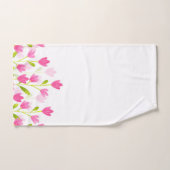 ピンク色の花のフィールド バスタオルセット (ハンドタオル)