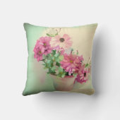 ピンク色の花のポット クッション (裏面)
