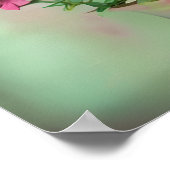 ピンク色の花のポット ポスター (角)