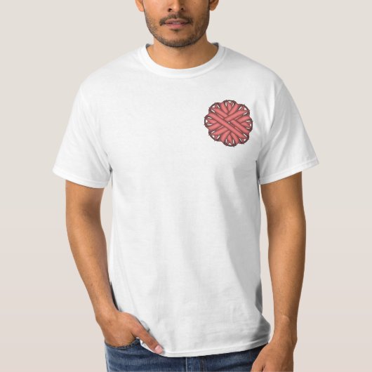 ピンク色の花のリボン Tシャツ (正面)