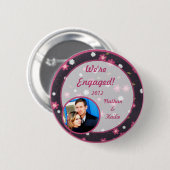 ピンク色の花の写真ボタン 缶バッジ (正面&裏面)