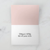 ピンク色の花の子猫誕生日カード カード (内部)