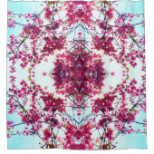 ピンク色の花の木 シャワーカーテン (正面)