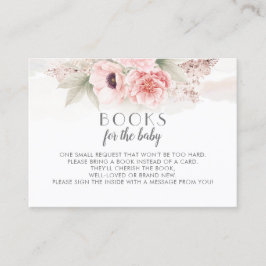 ピンク色の花の本のベビー依頼 名刺