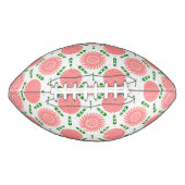 ピンク色の花の模様 アメリカンフットボール (正面)