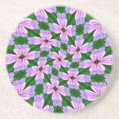 ピンク色の花の模様 コースター (正面)