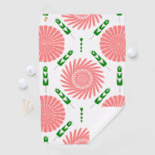 ピンク色の花の模様 ゴルフタオル (インサイチュ)