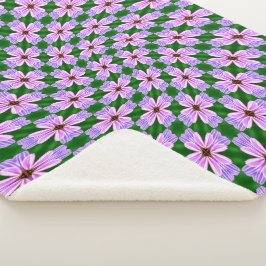 ピンク色の花の模様 シェルパブランケット