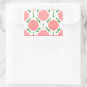 ピンク色の花の模様 スクエアシール (バッグ)