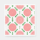 ピンク色の花の模様 スタンダードランチョンナプキン (正面)