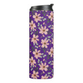 ピンク色の花の模様 タンブラー (回転左)