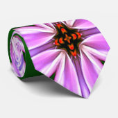 ピンク色の花の模様 ネクタイ (ロール)