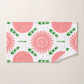 ピンク色の花の模様 バスタオルセット (ハンドタオル)