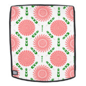 ピンク色の花の模様 バックパック (取り外し可フェース)