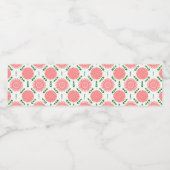 ピンク色の花の模様 ペットボトルラベル (シングルラベル)