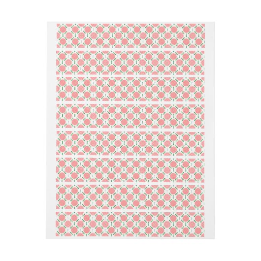 ピンク色の花の模様 ラップアラウンド宛名ラベル (シート)