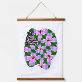 ピンク色の花の模様 吊り下げ型タペストリー (正面)