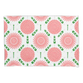 ピンク色の花の模様 枕カバー (正面)