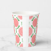 ピンク色の花の模様 紙コップ (右)