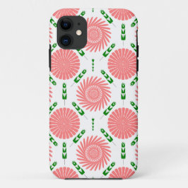 ピンク色の花の模様 iPhone 11 ケース