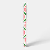 ピンク色の花の模様 SAMSUNG GALAXYケース (左側面)