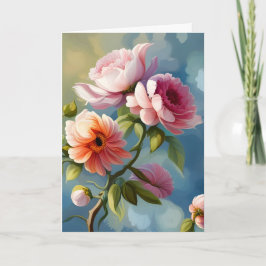 ピンク色の花の母の日 カード