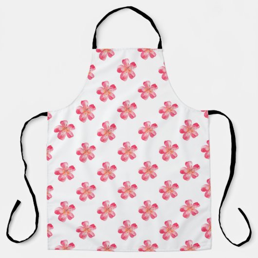 ピンク色の花の熱帯 エプロン (正面)