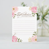 ピンク色の花の結婚アドバイスカード アドバイスカード (スタンド正面)