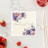 ピンク色の花の結婚紙ナプキン スタンダードカクテルナプキン (インサイチュ)