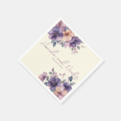 ピンク色の花の結婚紙ナプキン スタンダードカクテルナプキン (角)