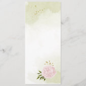 ピンク色の花の結婚緑 メニュー (裏面)