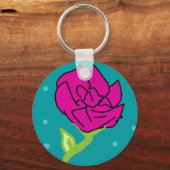 ピンク色の花の背景 キーホルダー (正面)