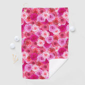 ピンク色の花の色合いピンクのフローラ ゴルフタオル (インサイチュ)