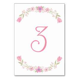 ピンク色の花の表の番号 テーブルナンバー