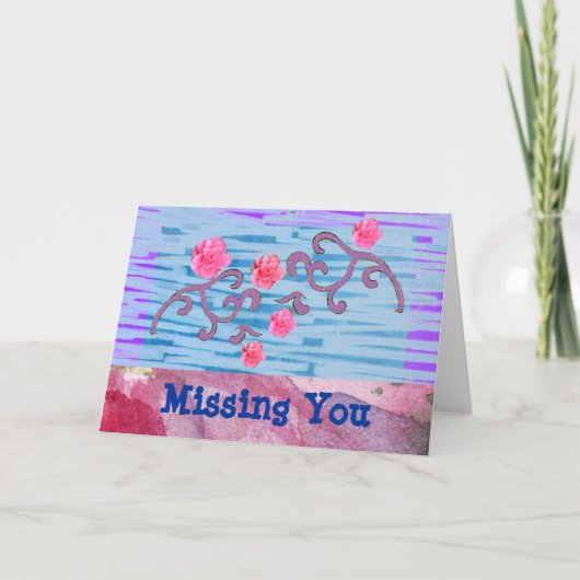 ピンク色の花をカスタマイズ カード (正面)