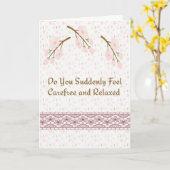 ピンク色の花を付けたリタイアカード カード (黄色い花)